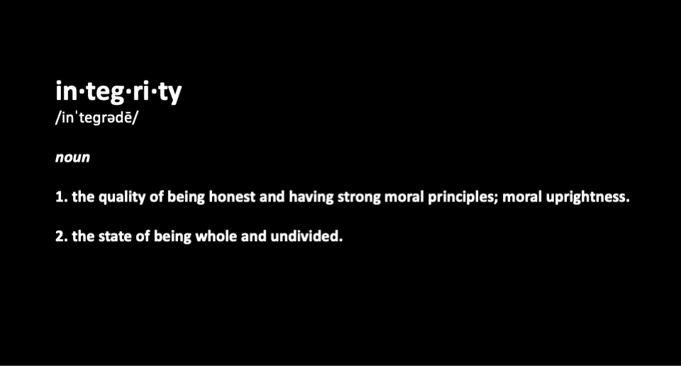dictionary definition of integrity